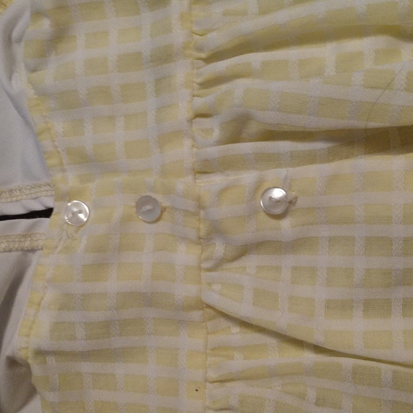 Baby Girl's sz XS Yellow/White Dress & Bloomer Set by Rose Cottage - Picture 7 of 8